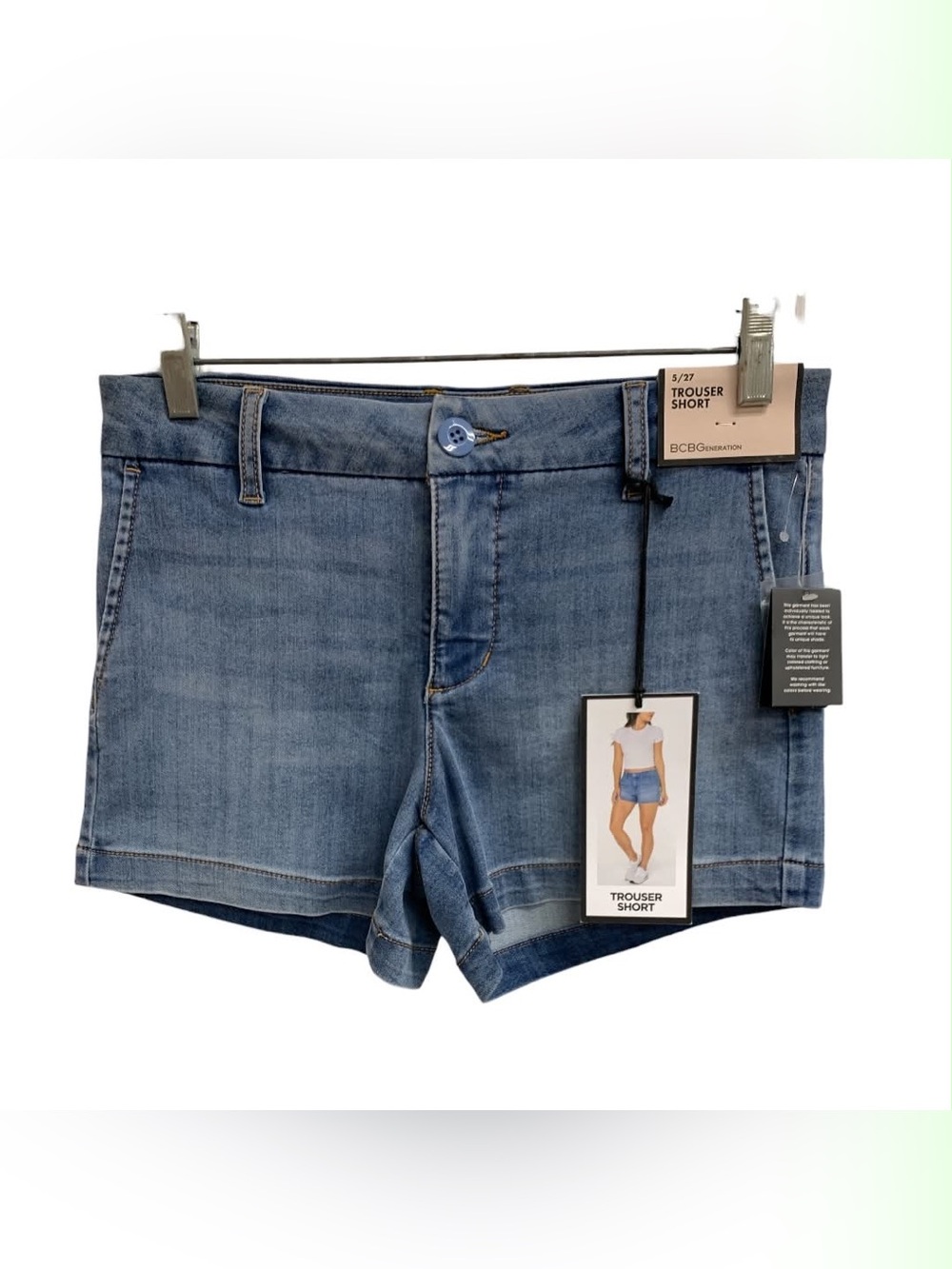 BCBGeneration NWT Light Blue Denim Trouser Shorts Size S